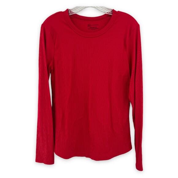 NOBO No Boundaries Red Shirt Tee Juniors Size XXL Rib Knit Long Sleeve Stretchy - Picture 1 of 8